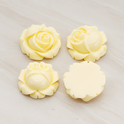Rose Flower Flat Back Cabochon, 4 Pc (CB.176-02)