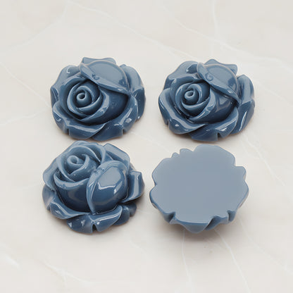 Rose Flower Flat Back Cabochon, 4 Pc (CB.176-02)