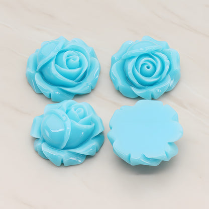 Rose Flower Flat Back Cabochon, 4 Pc (CB.176-02)