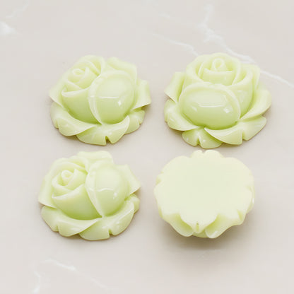 Rose Flower Flat Back Cabochon, 4 Pc (CB.176-02)