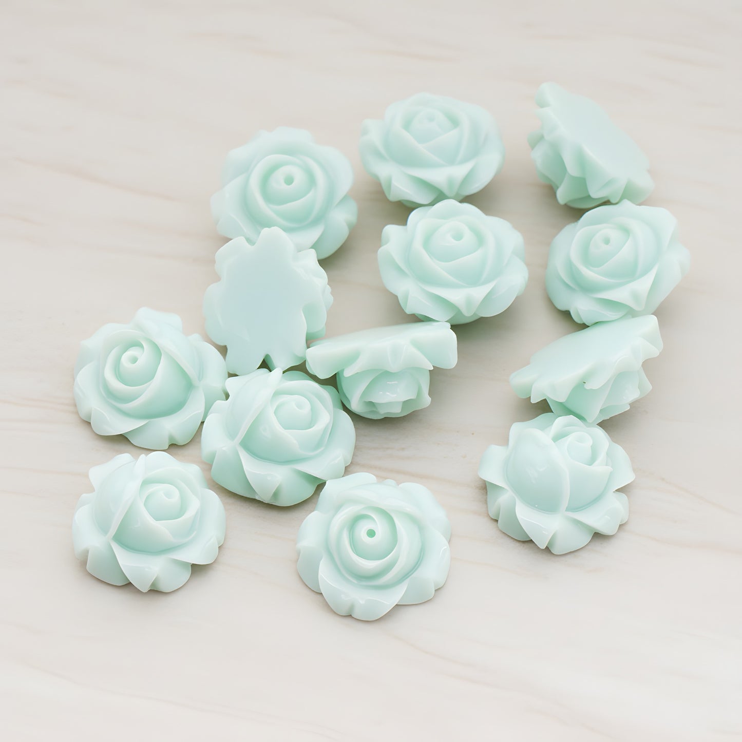Half Rose Flower Flat Back Cabochon, 4 Pc (CB.176)
