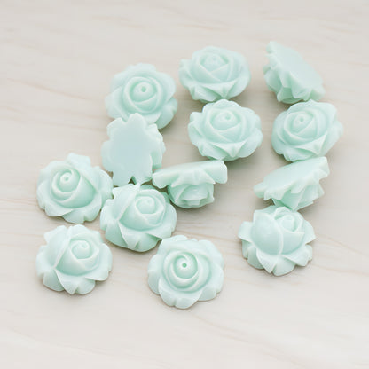 Half Rose Flower Flat Back Cabochon, 4 Pc (CB.176)