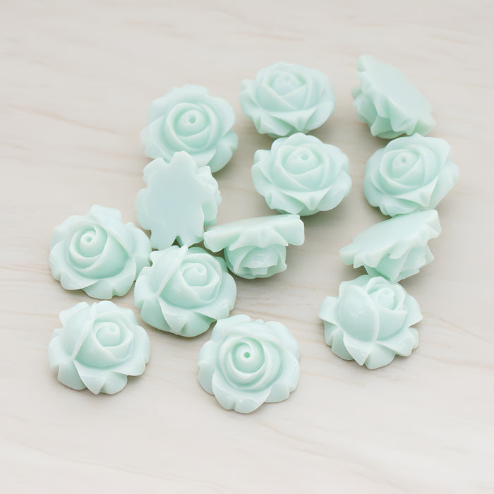 Half Rose Flower Flat Back Cabochon, 4 Pc (CB.176)
