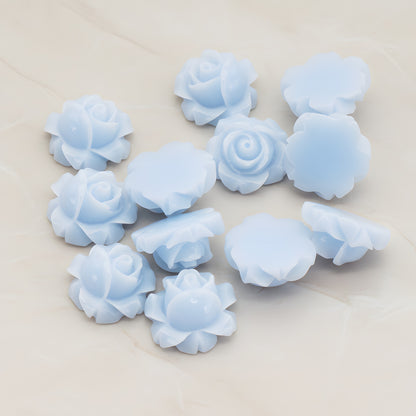 Half Rose Flower Flat Back Cabochon, 4 Pc (CB.176)