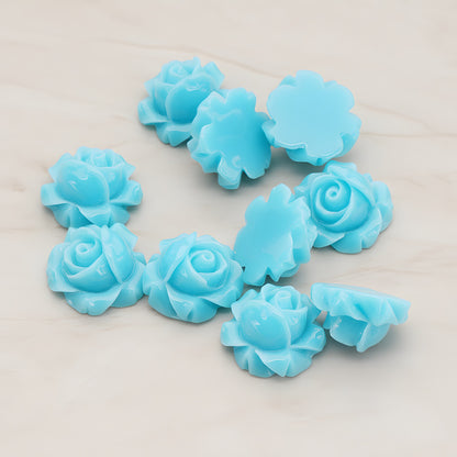 Half Rose Flower Flat Back Cabochon, 4 Pc (CB.176)