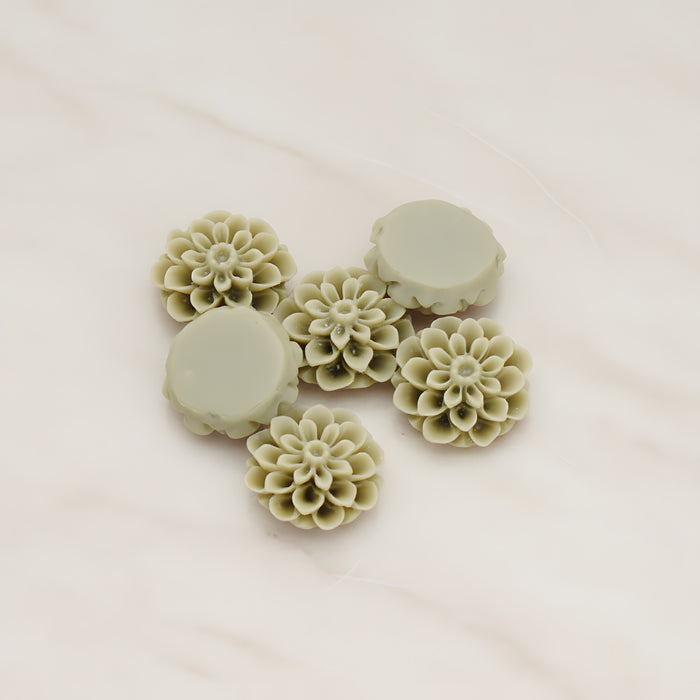 Mum Flower Flat Back Cabochon, 4 Pc (CB.177-04)