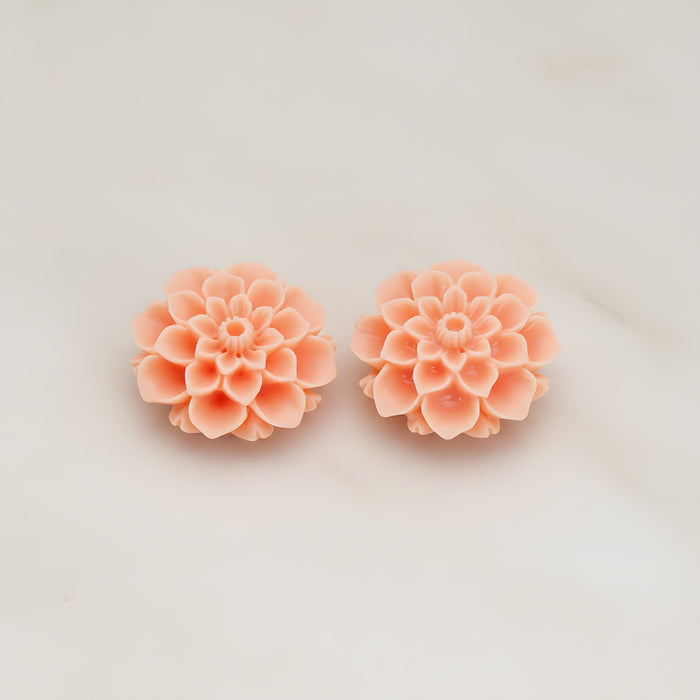 Mum Flower Flat Back Cabochon, 2 Pc (CB.177-08)