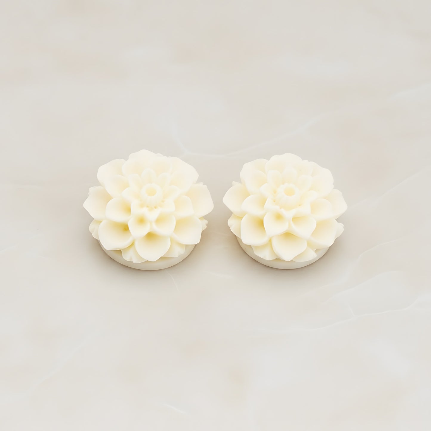 Mum Flower Flat Back Cabochon, 2 Pc (CB.177-08)