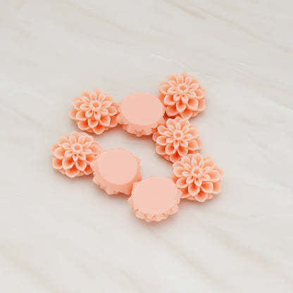 Small Mum Flower Flat Back Cabochon, 6 Pc (CB.177)