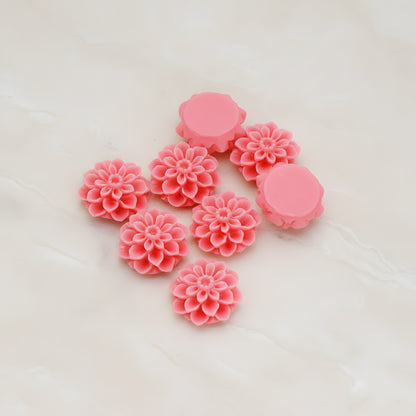 Small Mum Flower Flat Back Cabochon, 6 Pc (CB.177)