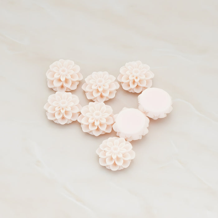 Small Mum Flower Flat Back Cabochon, 6 Pc (CB.177)