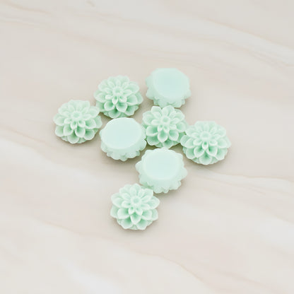 Small Mum Flower Flat Back Cabochon, 6 Pc (CB.177)
