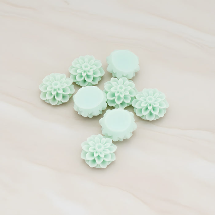 Small Mum Flower Flat Back Cabochon, 6 Pc (CB.177)