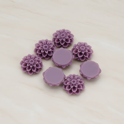 Small Mum Flower Flat Back Cabochon, 6 Pc (CB.177)