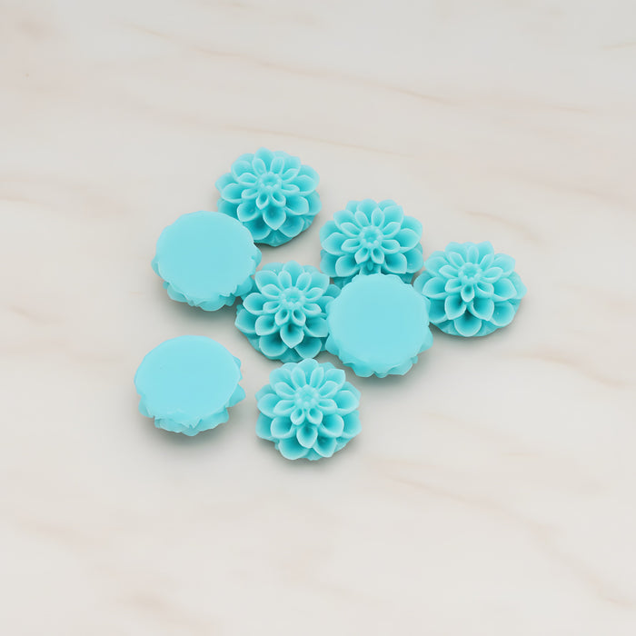 Small Mum Flower Flat Back Cabochon, 6 Pc (CB.177)