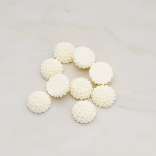 Round Mum Flower Flat Back Cabochon, 6 Pc (CB.178-01)