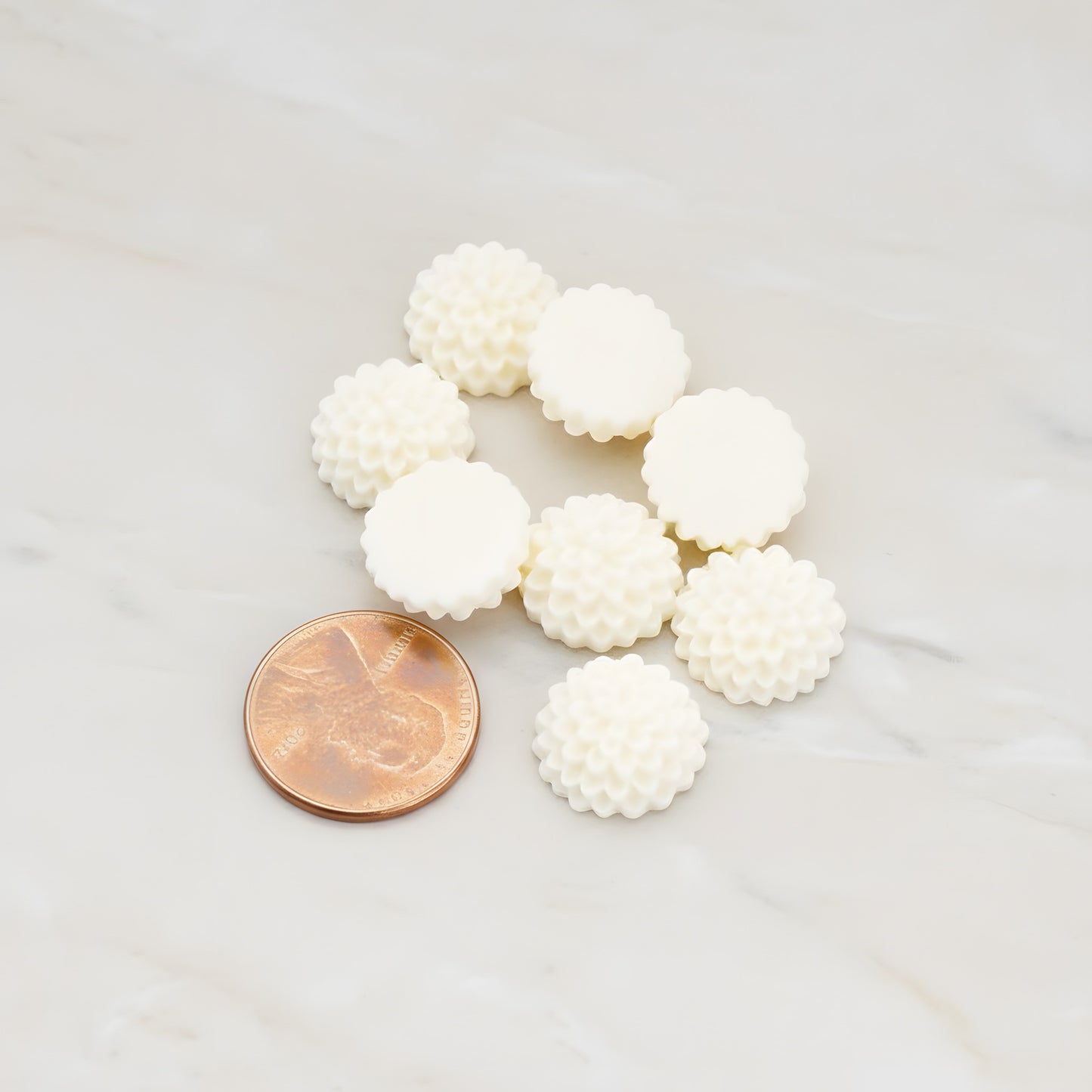 Round Mum Flower Flat Back Cabochon, 6 Pc (CB.178-01)