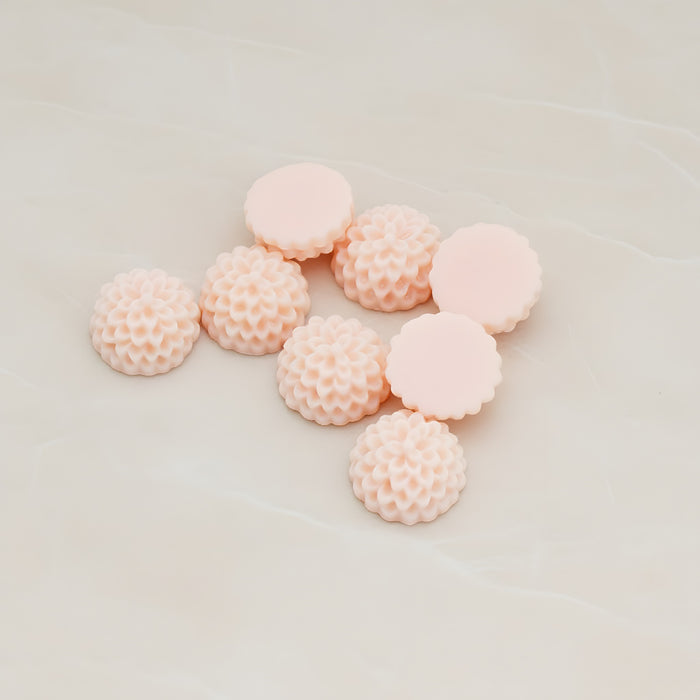 Round Mum Flower Flat Back Cabochon, 6 Pc (CB.178-01)