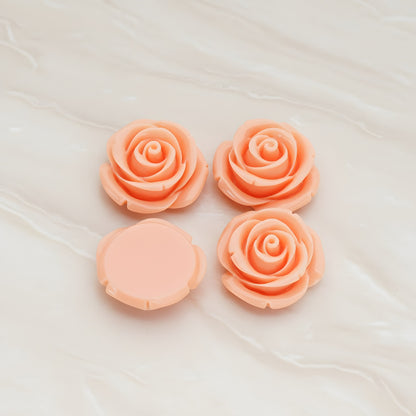 Chunky Rose Flower Flat Back Cabochon, 4 Pc (CB.181-01)