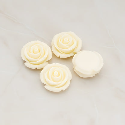 Chunky Rose Flower Flat Back Cabochon, 4 Pc (CB.181-01)