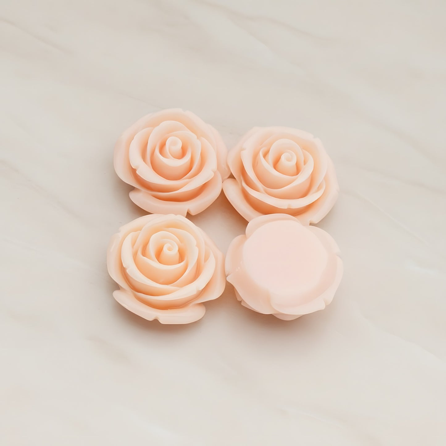 Chunky Rose Flower Flat Back Cabochon, 4 Pc (CB.181-01)