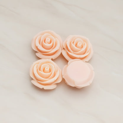 Chunky Rose Flower Flat Back Cabochon, 4 Pc (CB.181-01)