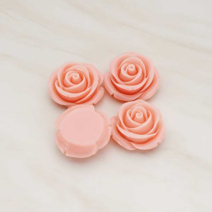 Chunky Rose Flower Flat Back Cabochon, 4 Pc (CB.181-01)