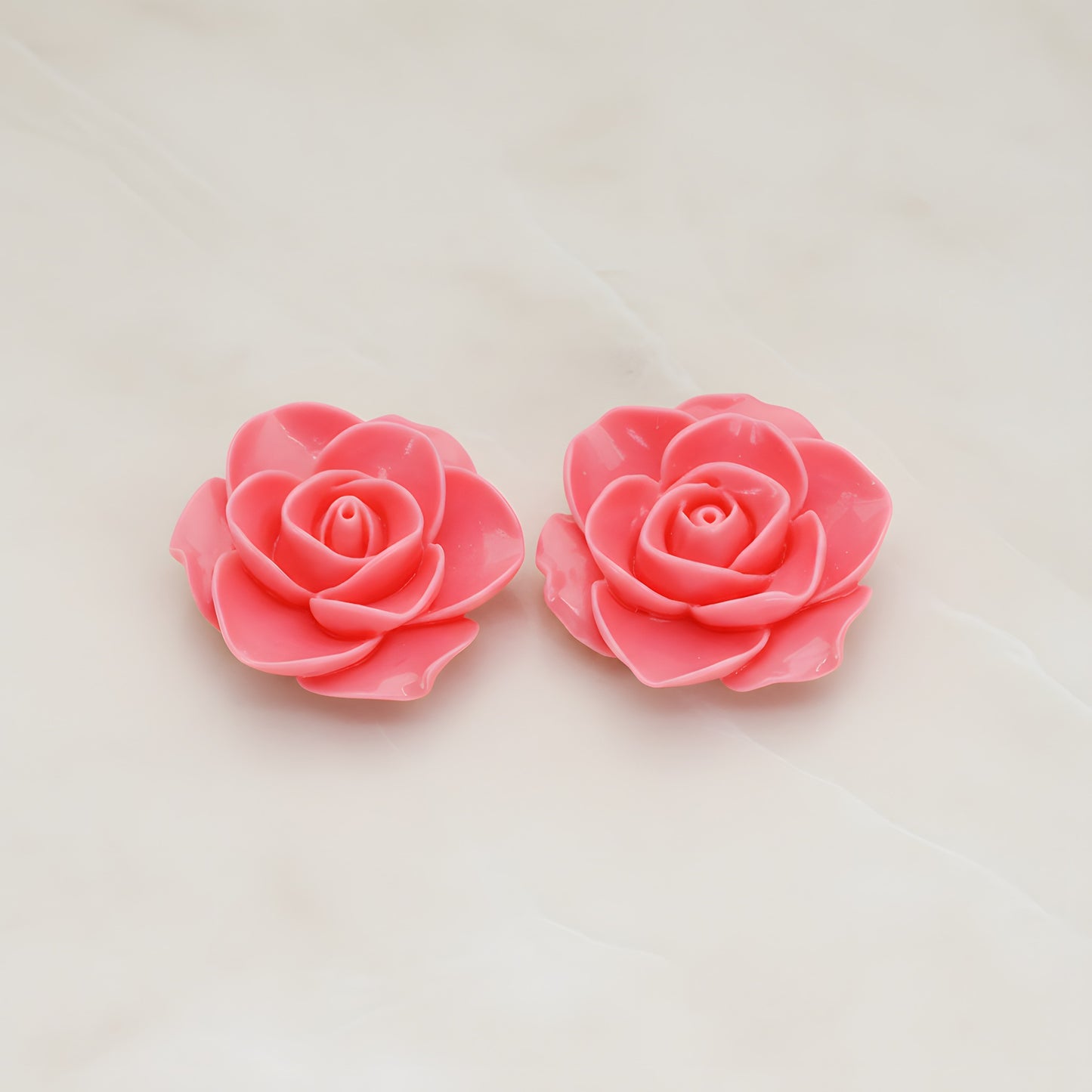 Button Rose Flower Flat Back Cabochon, 2 Pc (CB.183-03)