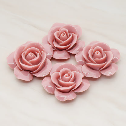 Rose Flower Flat Back Cabochon, 2 Pc (CB.189)