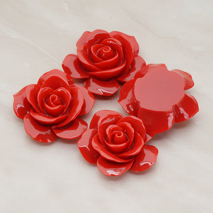 Rose Flower Flat Back Cabochon, 2 Pc (CB.189)