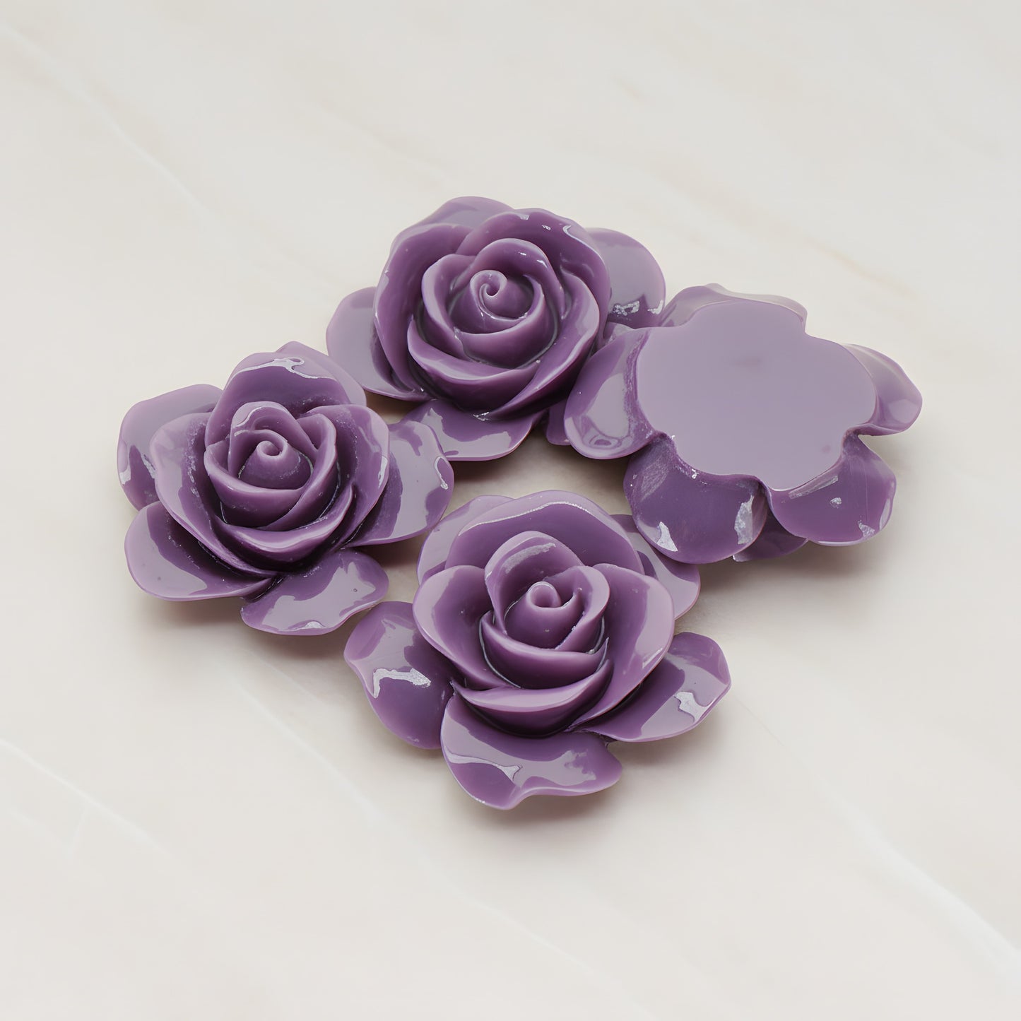 Rose Flower Flat Back Cabochon, 2 Pc (CB.189)