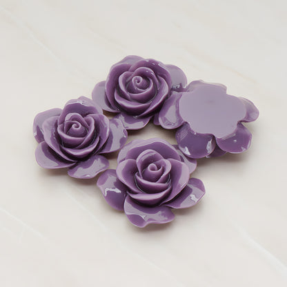 Rose Flower Flat Back Cabochon, 2 Pc (CB.189)