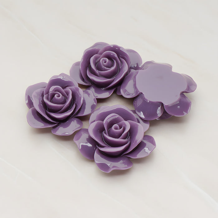 Rose Flower Flat Back Cabochon, 2 Pc (CB.189)