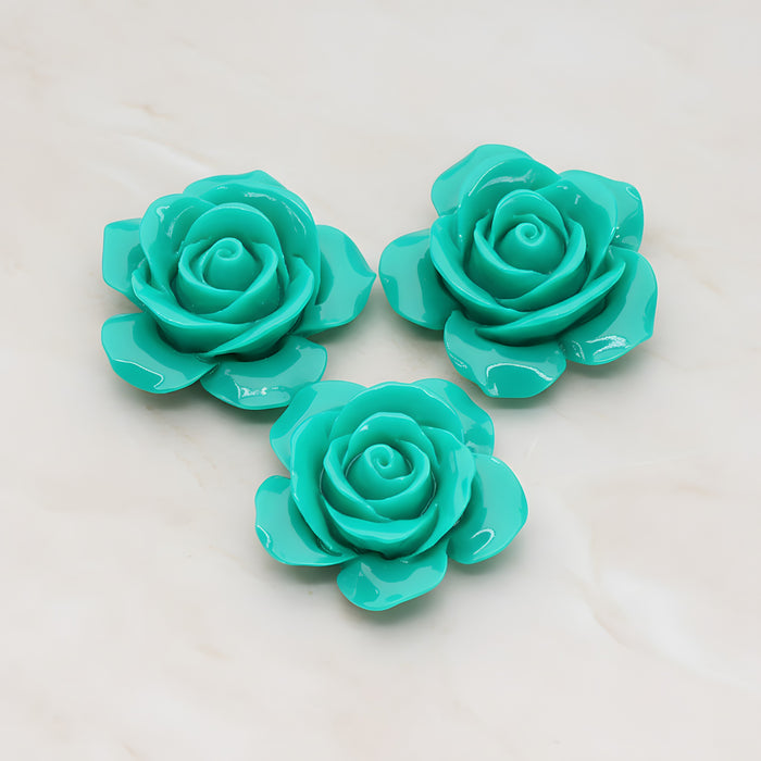 Rose Flower Flat Back Cabochon, 2 Pc (CB.189)
