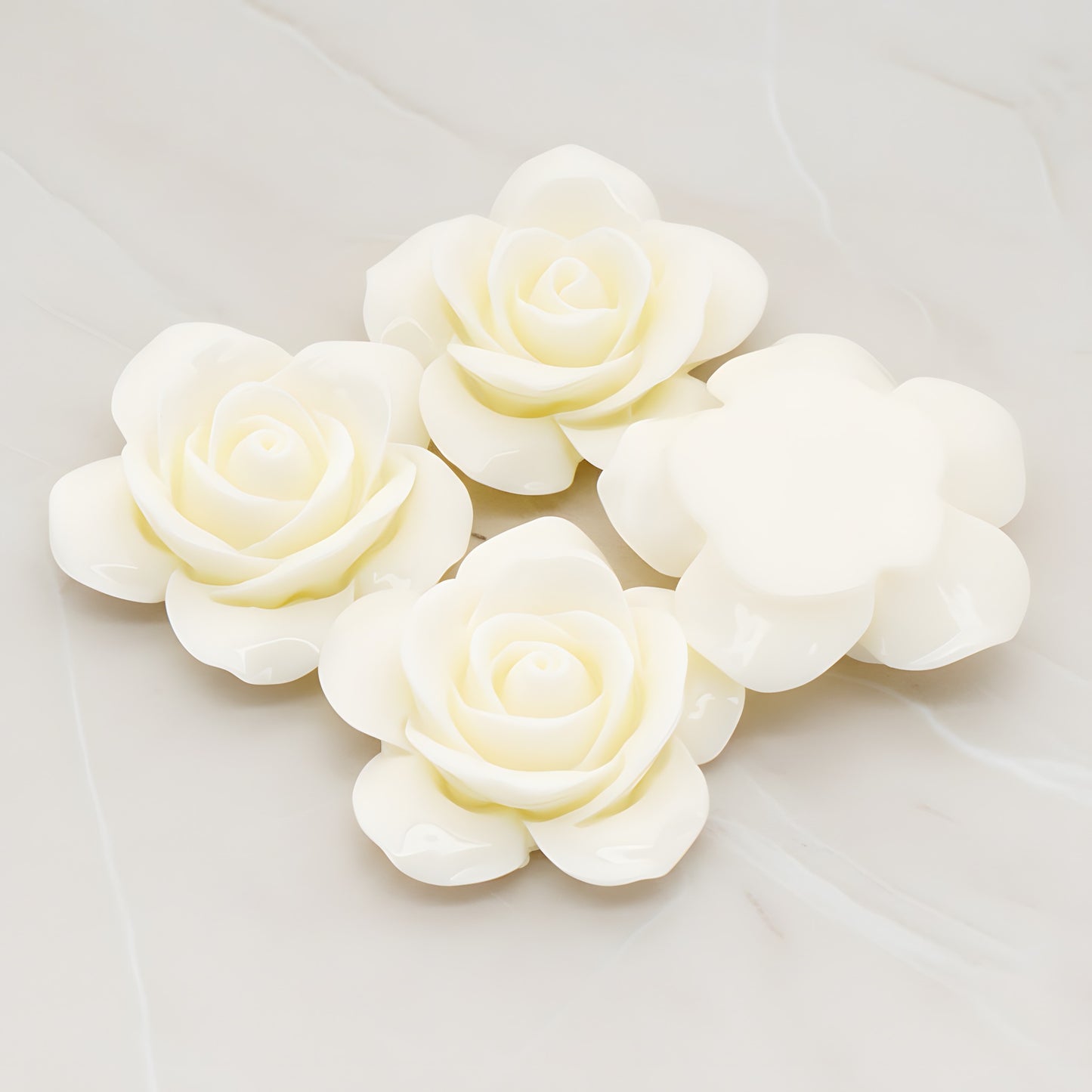 Rose Flower Flat Back Cabochon, 2 Pc (CB.189)