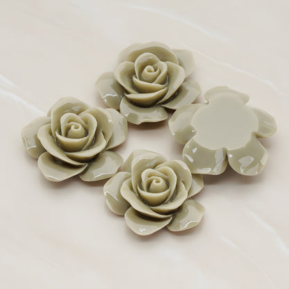 Rose Flower Flat Back Cabochon, 2 Pc (CB.189)