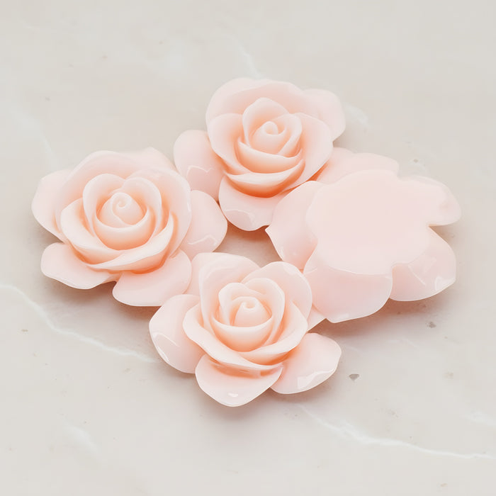 Rose Flower Flat Back Cabochon, 2 Pc (CB.189)
