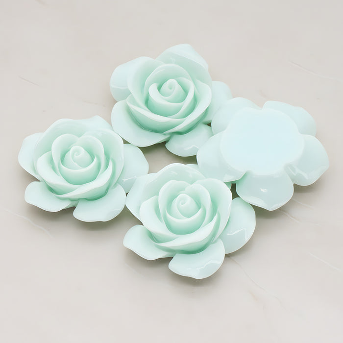 Rose Flower Flat Back Cabochon, 2 Pc (CB.189)