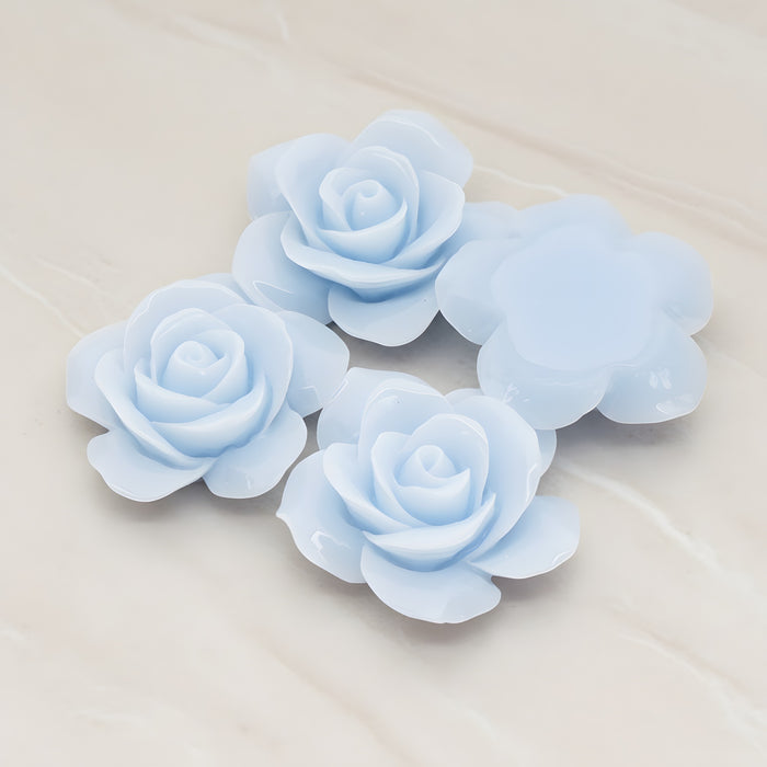 Rose Flower Flat Back Cabochon, 2 Pc (CB.189)