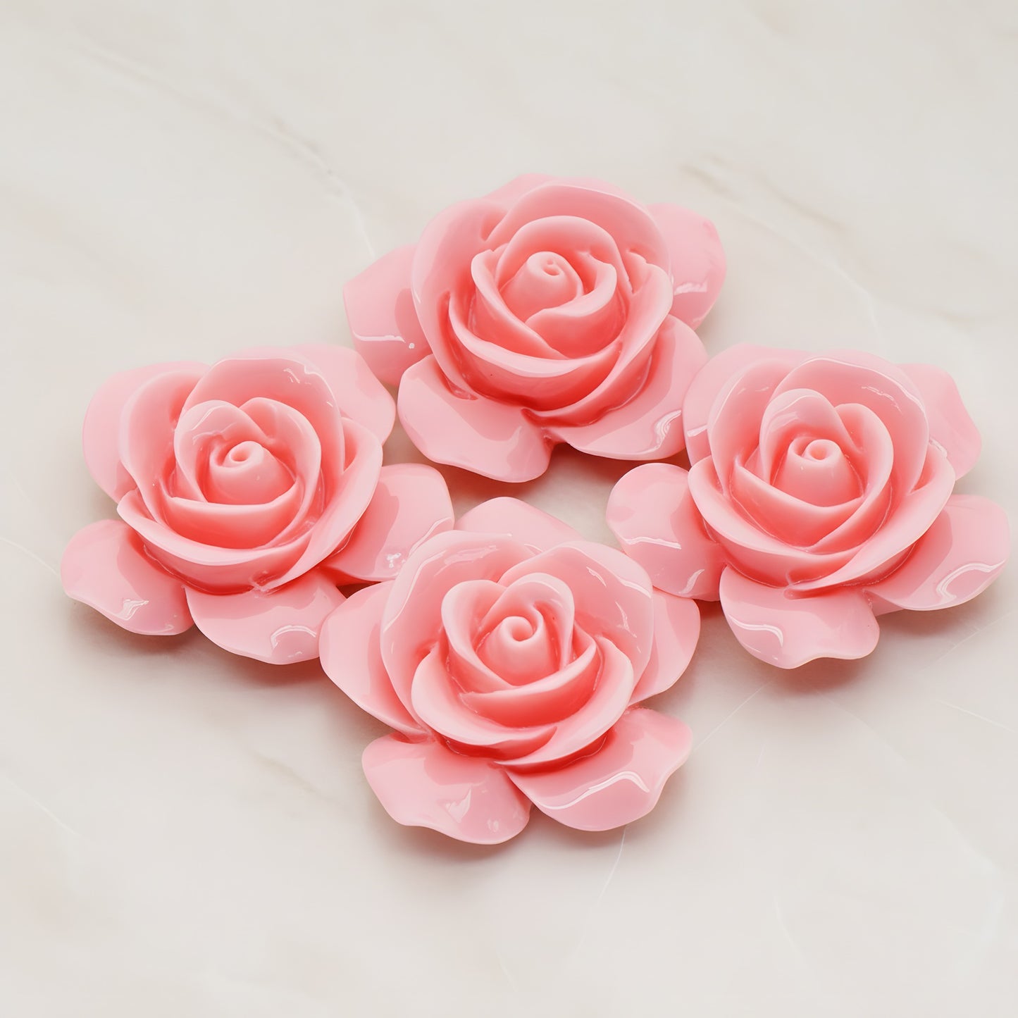 Rose Flower Flat Back Cabochon, 2 Pc (CB.189)