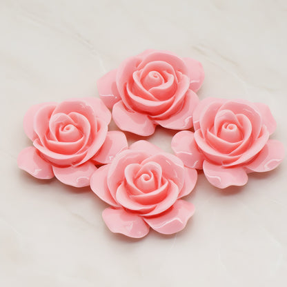 Rose Flower Flat Back Cabochon, 2 Pc (CB.189)