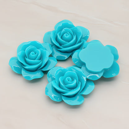 Rose Flower Flat Back Cabochon, 2 Pc (CB.189)