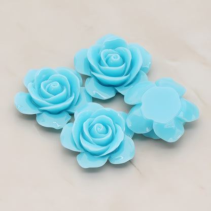Rose Flower Flat Back Cabochon, 2 Pc (CB.189)