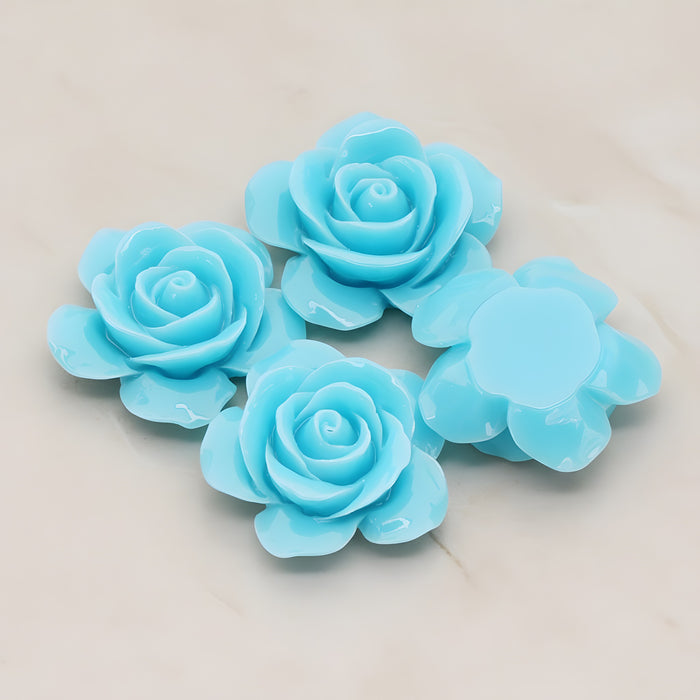 Rose Flower Flat Back Cabochon, 2 Pc (CB.189)