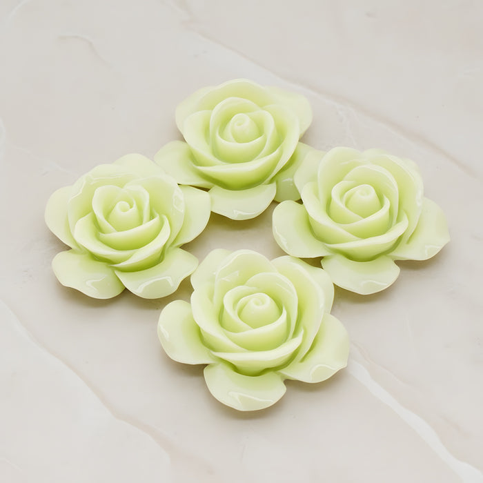 Rose Flower Flat Back Cabochon, 2 Pc (CB.189)