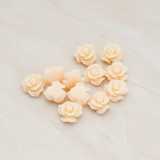 Small Bloom Rose Flower Flat Back Cabochon, 6 Pc (CB.191-01)