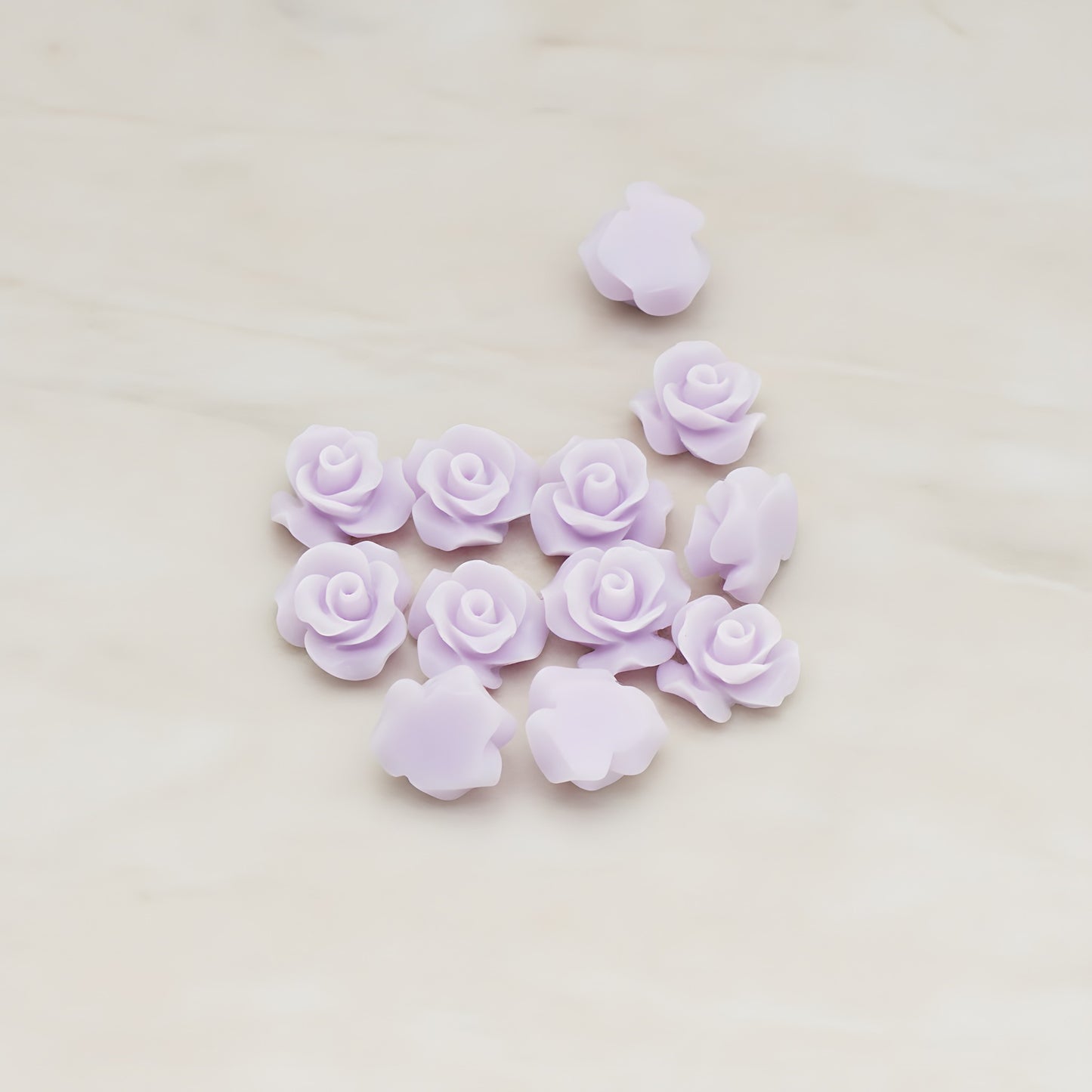 Small Bloom Rose Flower Flat Back Cabochon, 6 Pc (CB.191-01)