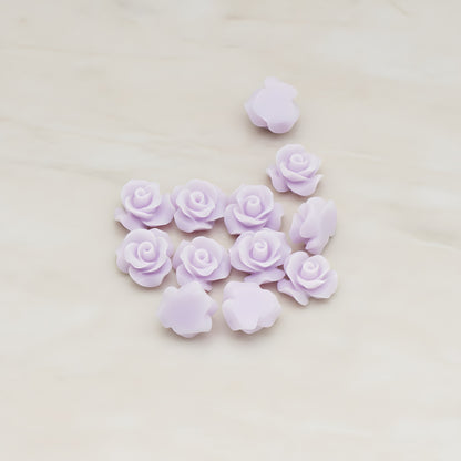 Small Bloom Rose Flower Flat Back Cabochon, 6 Pc (CB.191-01)