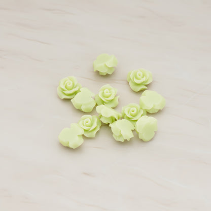 Small Bloom Rose Flower Flat Back Cabochon, 6 Pc (CB.191-01)