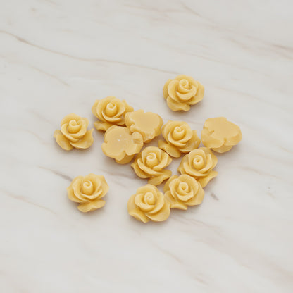 Small Bloom Rose Flower Flat Back Cabochon, 6 Pc (CB.191-01)